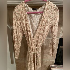 Brandy Melville Made In Italy Floral Wrap Cardigan Tie Blouse floral flowy M